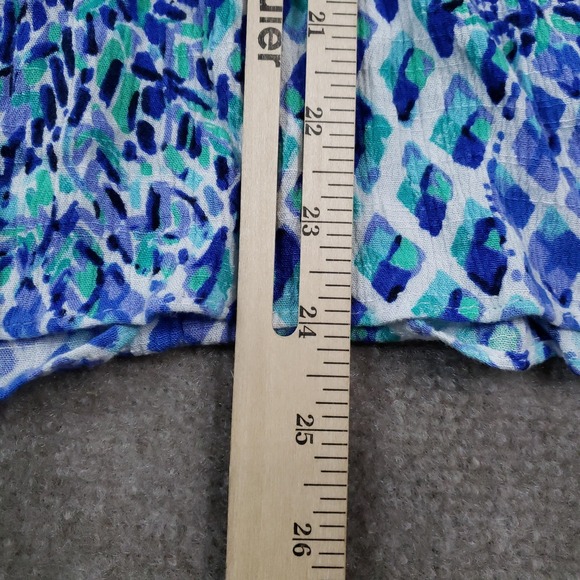 Lilly Pulitzer Amisa Top Womens XS Blue Green Boho‎ Peplum Bell Sleeve Tunic - Picture 3 of 10